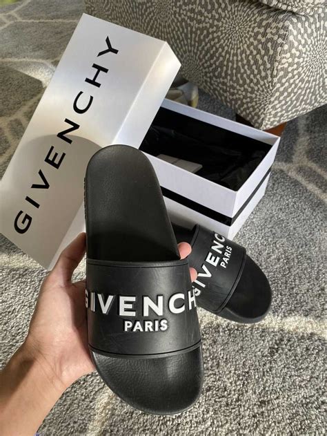 givenchy logo rubber sandal slide|givenchy flat mules.